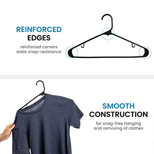5 Everyday+Standard+Black+Plastic+Hangers