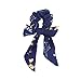 Hair Scarf Silk Scrunchies Ponytail - (4 Pack) SOLID DREAM FLOWERS Hair Ties (Black, Blue, Pink, White) Designs to match Different Outfits – Satin Silk Hair Bands for Women Teen Tween Hair Scarves Tie