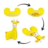 Giraffe Neck Pillow/Stuffed Animal Travel Pal by Satellas Perfect Travel Pillow for Any Age - Converts from Neck Pillow to Stuffed Animal