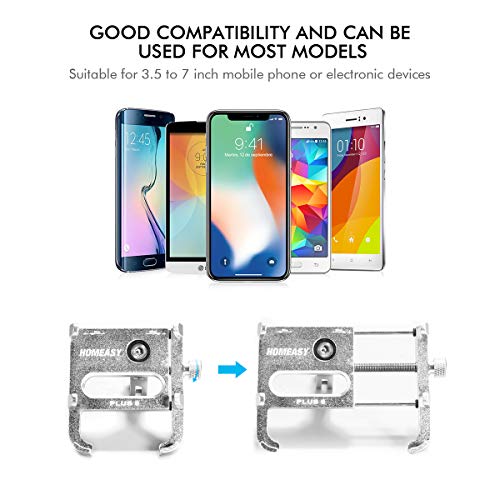 HOMEASY Universal Bike Phone Mount Motorcycle Handlebar Cellphone Bicycle Holder Adjustable, Fits iPhone Xs|XS Max, XR, X, 8 | 8 Plus, Galaxy S9, Holds Phones from 3.5-7" Wide【Fall Prevention】 - Thumbnail 2
