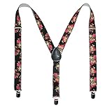 CTM® Womens Elastic Floral Print Suspenders