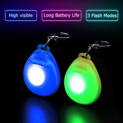 DOMIGLOW LED Dog Collar Light - 2 Packs LED Dog Tag Light for Dog Collar Clip-On Dog Lights for Night Walking & Camping (Blue & Green)