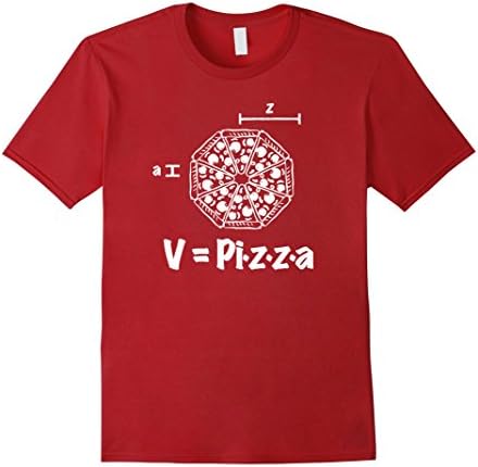 Mens Volume Of A Pizza Funny Food Math Joke Pun T-Shirt Medium Cranberry