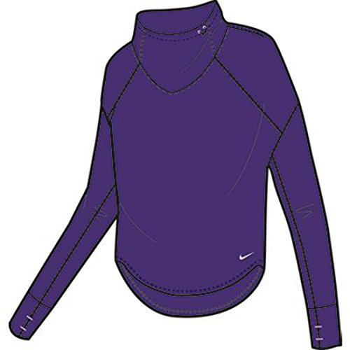 New Nike Women's Relay Midweight LS Top Court Purple/Lt Magenta/Reflective Silver