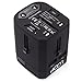 Loop World Adapter Plug, Worldwide Travel Adapter Charger [US UK EU AU/CN] w/Dual USB Charging Ports & Universal AC Socket - Safety Fused (Black)