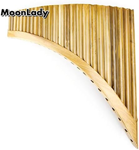 CHUJIAN Left Hand Romanian Folk Instrument Natural Bamboo Pan Flute Panpipes 25 Pipes C Key Wind Panflute Flauta Handmade