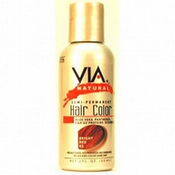 Amazon Com Via Natural Semi Perm Hair Color 62 Bright Red 2