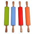 Kuke Silicone Rolling Pin,12 Inch Non-Stick Roll Bar Multipurpose Kitchen Gadgets,Dishwasher Safe
