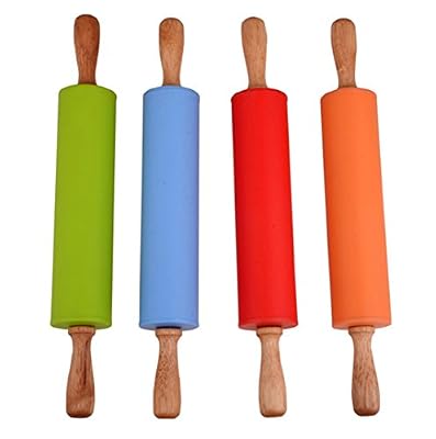 Kuke Silicone Rolling Pin,12 Inch Non-Stick Roll Bar Multipurpose Kitchen Gadgets,Dishwasher Safe