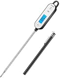 Habor IPX7 Waterproof Meat Thermometer, 5.8” Long Probe Instant Read Digital Backlight And Hold Function For Home Kitchen Outdoor Cooking BBQ Fry Food Milk Yogurt