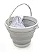 SAMMART 7L (1.8 gallon) Collapsible Plastic Bucket - Foldable Round Tub - Portable Fishing Water Pail - Space Saving Outdoor Waterpot, size 28cm dia (1, Grey)
