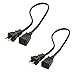 Toptekits 2-Pack USA Outlet Saver Power Extension Cord Cable 125V 15A 2-Prong 2 Outlets for NEMA 5-15P to NEMA 5-15R (1.6ft/50cm) primary