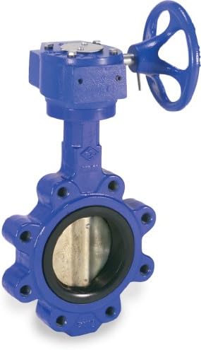 Sharpe Valves 17 Series Ductile Iron Butterfly Valve, Lug Style, Stainless Steel 316 Disc, Buna-N Seat, Gear Operator, 2"