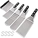 HaSteeL Metal Spatula Set of 5, Stainless Steel Grill Spatula & Griddle Scraper - Multipurpose Griddle Accessories for BBQ Hibachi Teppanyaki Flat Top Cooking, Riveted Handle & Dishwasher Safe