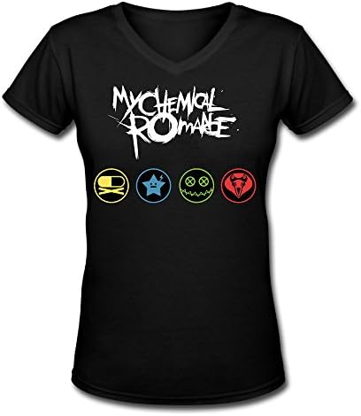 Mako62 Womens My Love Chemical Romance V-Neck T Shirts Medium Black