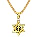 U7 Men's Star of David Necklace & Chain 18K Gold Plated Jewish Jewelry Religious Vintage Enamel Cross Megan Star Pendant