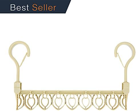 2PCS Beige FEIJUN FJ-100009 Plastic Magic hook,space saving hanger,storage for Scarf /Socks/Stand/Tie/Belt/Bedclothe,Holder Organizer, Rack