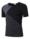MrWonder Men's Casual Slim Fit Short Sleeve Color Block T shirt Contrast Color Shirts