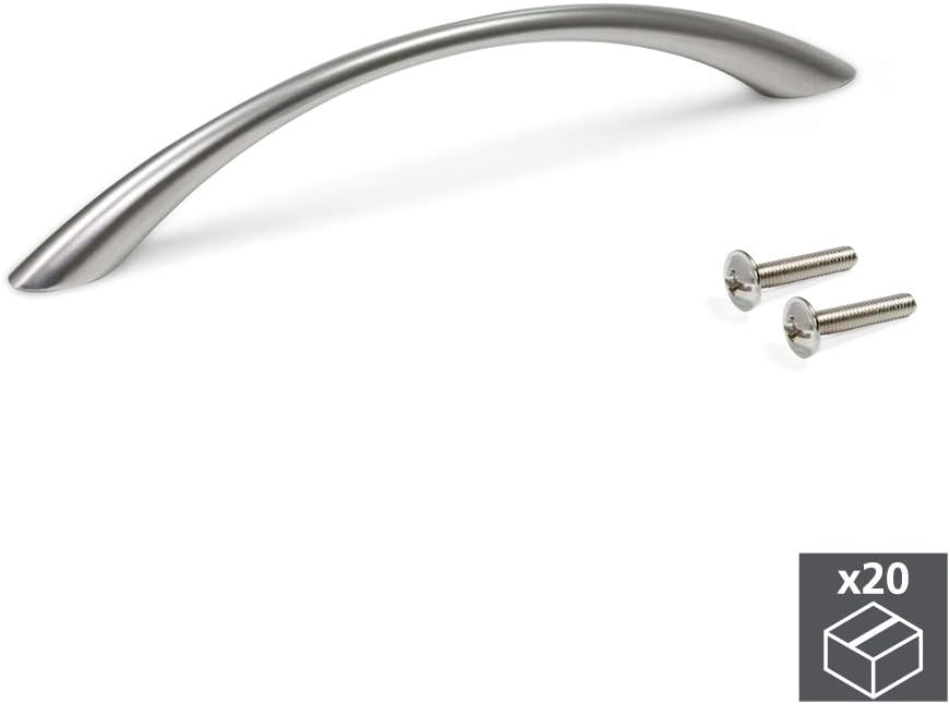 Emuca 9160925 Zamak Furniture Handle, Metallic Grey, 128 mm, Set of 20 Pieces - Image 4