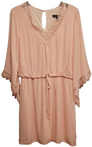 Jodi Kristopher Junior's Blush Rose Lace Trim Dress Medium