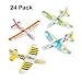 Kicko Mini Foam Airplane Glider - 24 Pieces Colorful Flying Plane - Perfect for Indoor, Outdoor and Open-Air Activities, Game on Summer Vacation, Field Trip, Play Parks, Stocking Stuffers and Fillers