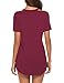 Queensheero Women's Summer Cut Out Short Sleeve T-Shirts V Neck Casual Basic Tee Tops