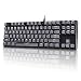 M87 Mac Layout Mechanical Keyboard, VELOCIFIRE 87-Key with Tactile Brown Switch, and LED White Backlit, 100% Compatible with Mac (Black)