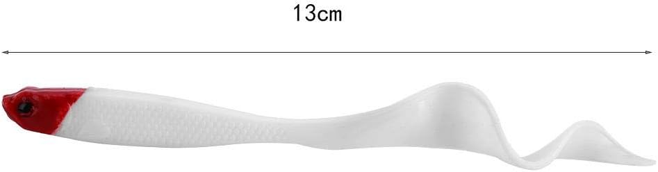 Tail Fishing Lures Soft Fishing Lures PVC Artificial Soft Fishing Baits Life-Like Worm Lures for Fishing Accessory(Red Head) - Image 4
