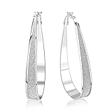 SUNGULF Elegant Silver Plated Polished Hoop Earring Jewelry for Women