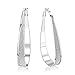 SUNGULF Elegant Silver Plated Polished Hoop Earring Jewelry for Women