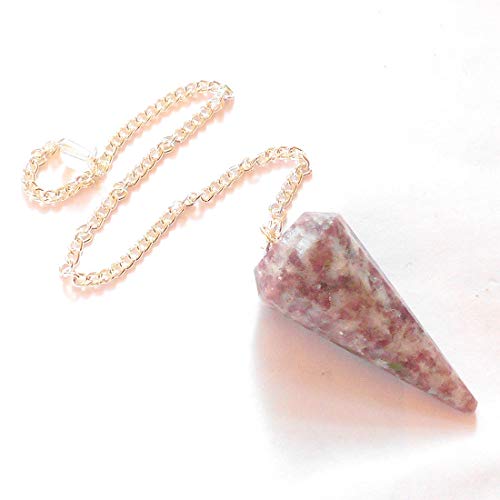 earthegy Lepidolite Faceted Gemstone Pendulum