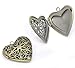 Cafurty 2 Pack Antique Bronze Heart Photo Locket Charm Pendant Filigree