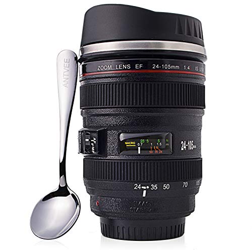 Coffee Mug - Camera Lens Thermos - 13Oz Cup - Stainless Steel Insulated (746827993599)