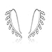 POPLYKE Sterling Silver Ear Climber Crawler Earrings Leaf Earrings for Women,Ear Cuff Earrings with Cubic Zirconia(Silver)