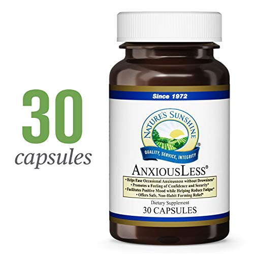 Nature's Sunshine AnxiousLess, 30 Capsules | Natural Stress Relief Supplement to Provide Occasional Anxiety Relief and Promote a Natural Calm