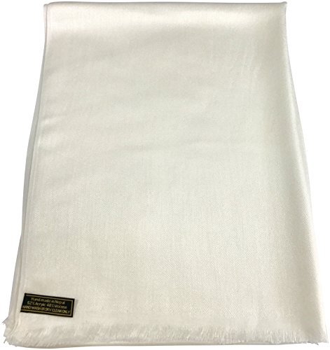 Ivory Solid Color Design Nepalese Fringe Shawl Pashmina Scarf Wrap CJ Apparel NEW