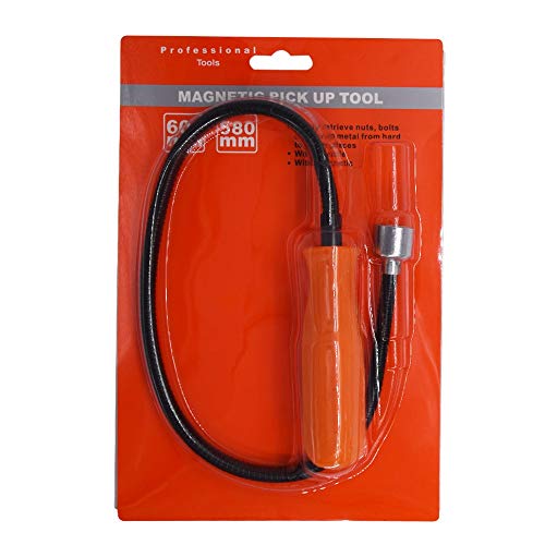 Flexible Magnetic Grabber Pickup Tool - 22-4/5" 10LB Bend-It Magnet Snake Pick-Up Sweeper Bendable Retriever Stick Useful for Hard-to-Reach Home Sink Drains, Car Keys, USB's, Bolts, Nuts, Screws - Thumbnail 4