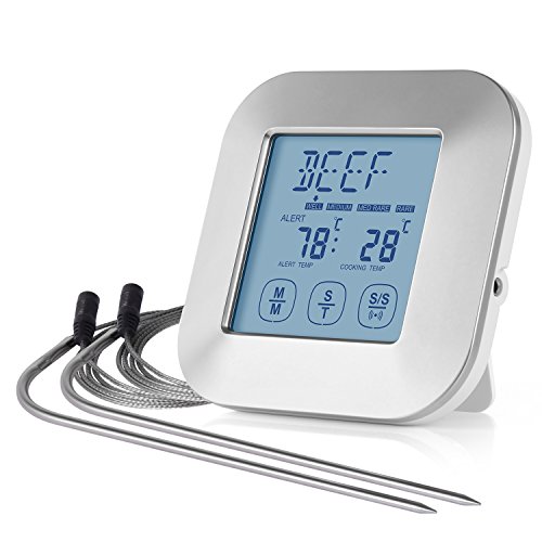 Benewell Touchscreen Digital Electronic Food Cooking Meat Thermometer for Christmas BBQ Oven Grill Smoker Kitchen with Timer Alarm