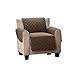 Collections Etc Reversible Quilted Furniture Protector Cover, Chocolate/Tan, Chair