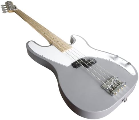Normandy Guitars ALCB-RR-MPL 4-String Bass Guitar with Maple Fretboard, RatRod Grey