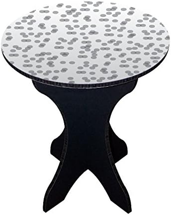 FunDeco EnviroTable Round Side Table, Grey and White