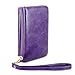 S6 Active Case, Galaxy S6 Active Case, Cellularvilla Wallet Bag Case, Pu Leather Flip [Card Slots] Case, [Zipper Wallet] [Magnetic Detachable] Back Cover for Samsung Galaxy S6 Active G890 (Purple)