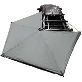 Overland Vehicle Systems 19679907 HD Nomadic 270 LTE Awning Driver Side | 65 Sq Ft of Coverage | Dark Gray Fabric with Black Travel Cover Included | Twist and Lock Technology | Heat-Sealed Seams