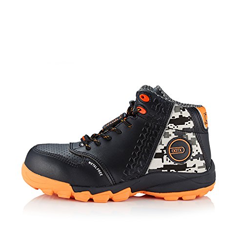 DDTX Men's Composite Toe Work Boots Slip Resistant Ankle High Safety Shoes Black (12)