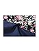 Allegra K Men Point Collar Floral Pattern Button Down Pocket Shirt M Navy Blue