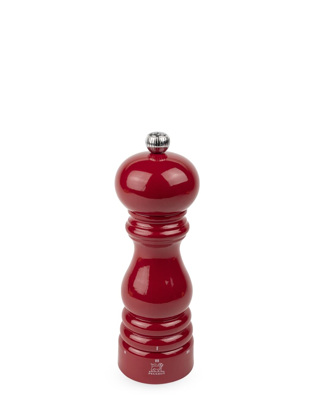 PEUGEOT - Paris u'Select 18 cm Pepper Mill + Pepper Included - 6 Predefined Grind Settings - Made With PEFC Certified Wood - Made In France - Glossy Passion Red Colour