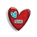 DEMDACO Loved Heart Blue and Red 6 inch Fir Wood Composite Decorative Wall Art Sign