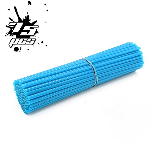 75Pcs Spoke Skins,Covers,Coats For 8"-21" rims Bicycle & Motorcycle Kawasaki KX/KL-XF/KLR/KL Honda CRF XL XLR XR KTM Yamaha XT250-600 WRF XC Kawasaki R-Z400S/SM RM2 F750GS (Sky Blue)