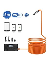 Endoscopio inalámbrico Yugoo, WiFi Boroscopio de 1,18 pulg. A 197 pulg. Longitud focal, cámara de boroscopio de inspección de serpiente 1080P HD WiFi con 2.0MP, cable impermeable IP68 para Android e iOS, tableta 16.5 pies