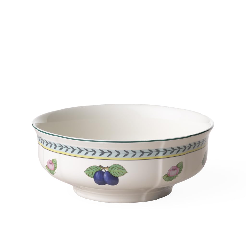 Villeroy & Boch French Garden Fleurence Round Salad Bowl, Premium Porcelain, White/Multicoloured